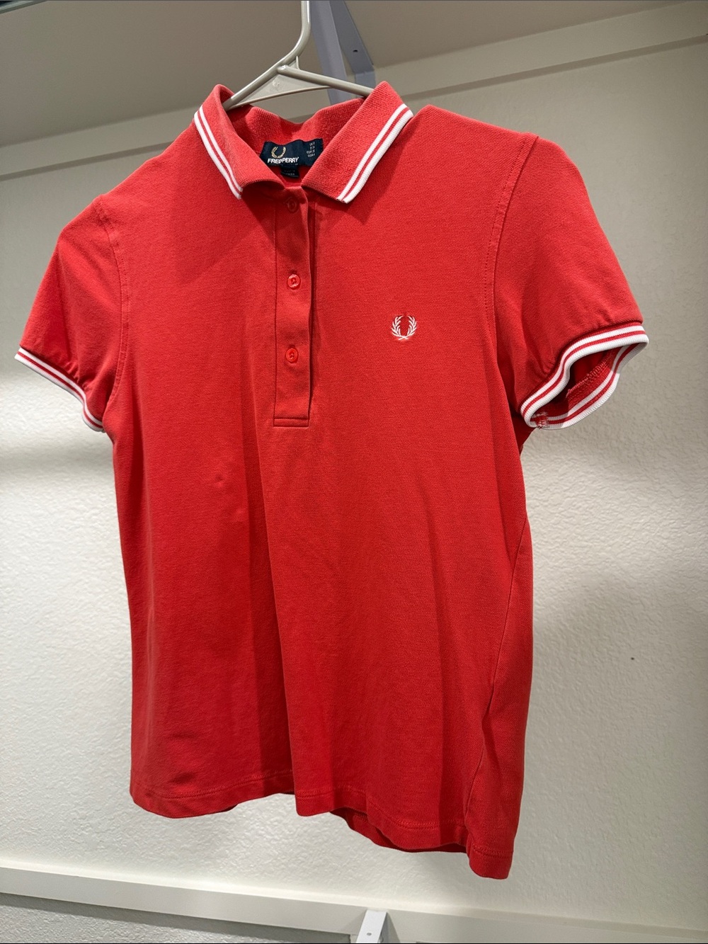 Fred Perry Red Polo Shirt with White Trim